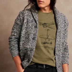 Men's Gray Cardigan Sweater